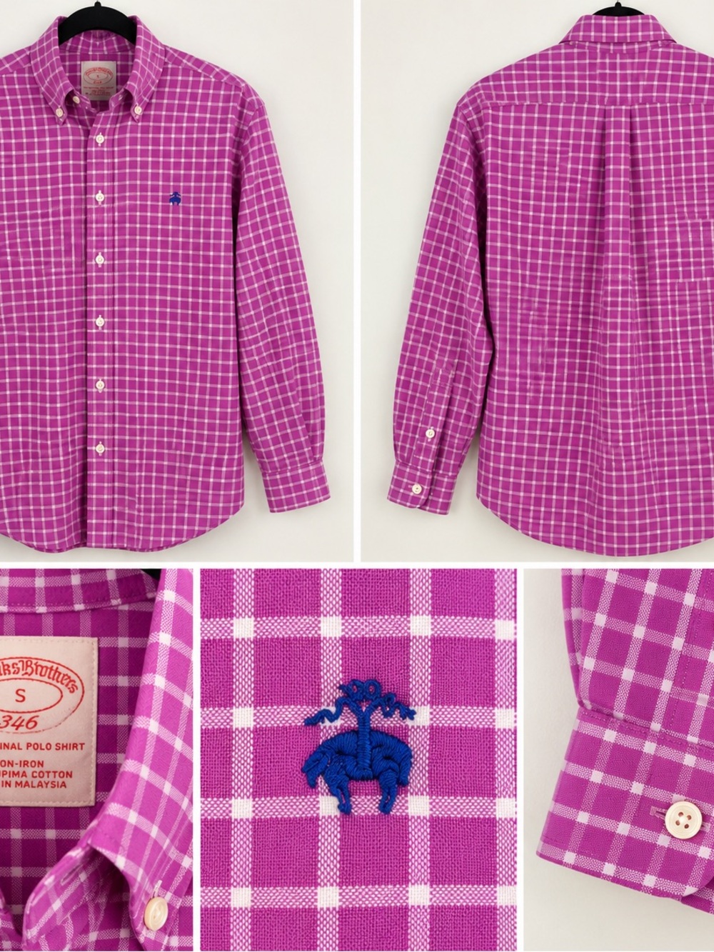 Brooks Brothers Pink Windowpane Check Button-Down Shirt